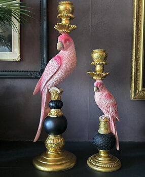 Ljusstake - Pink Parrot Big