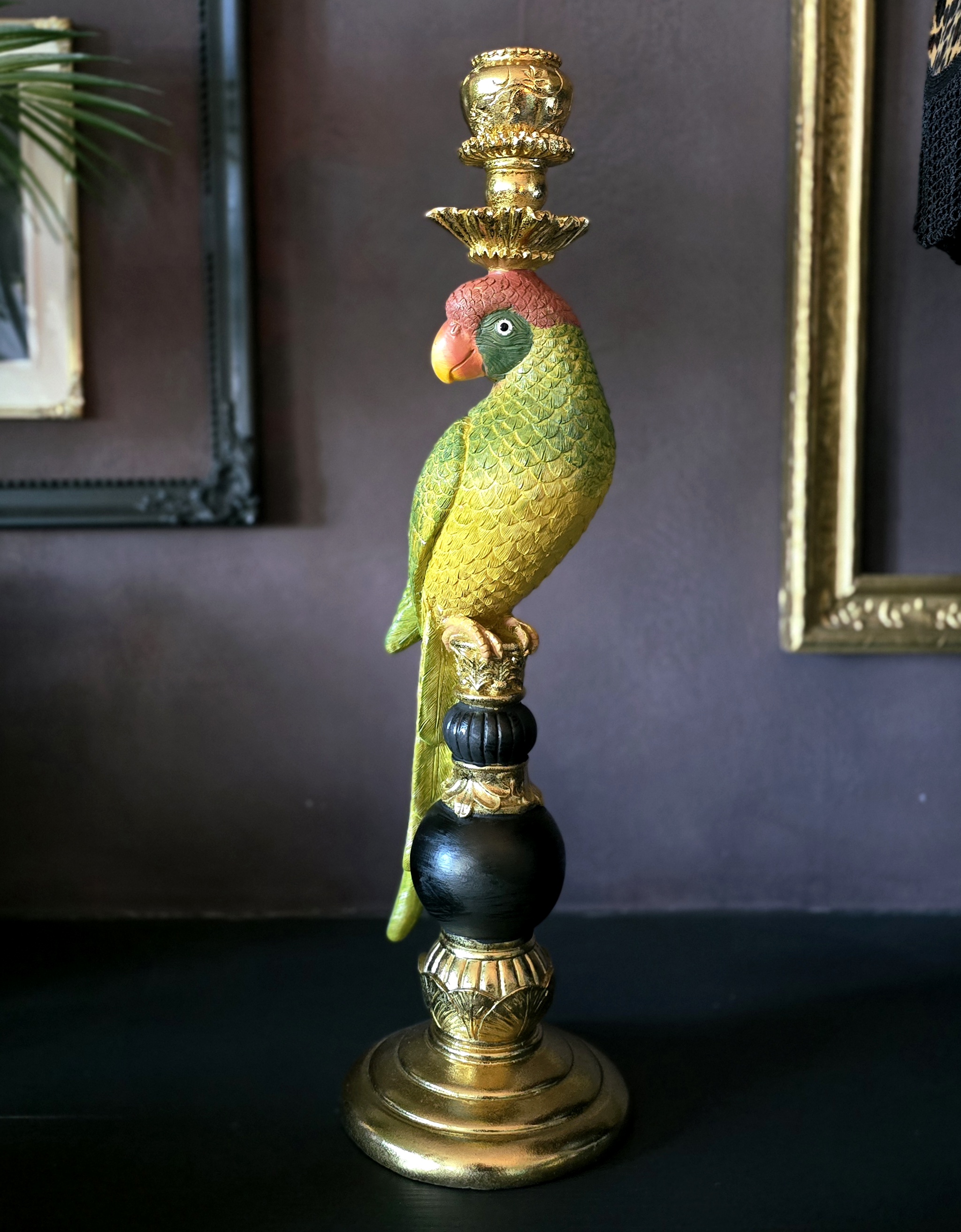 Ljusstake - Green Parrot Big