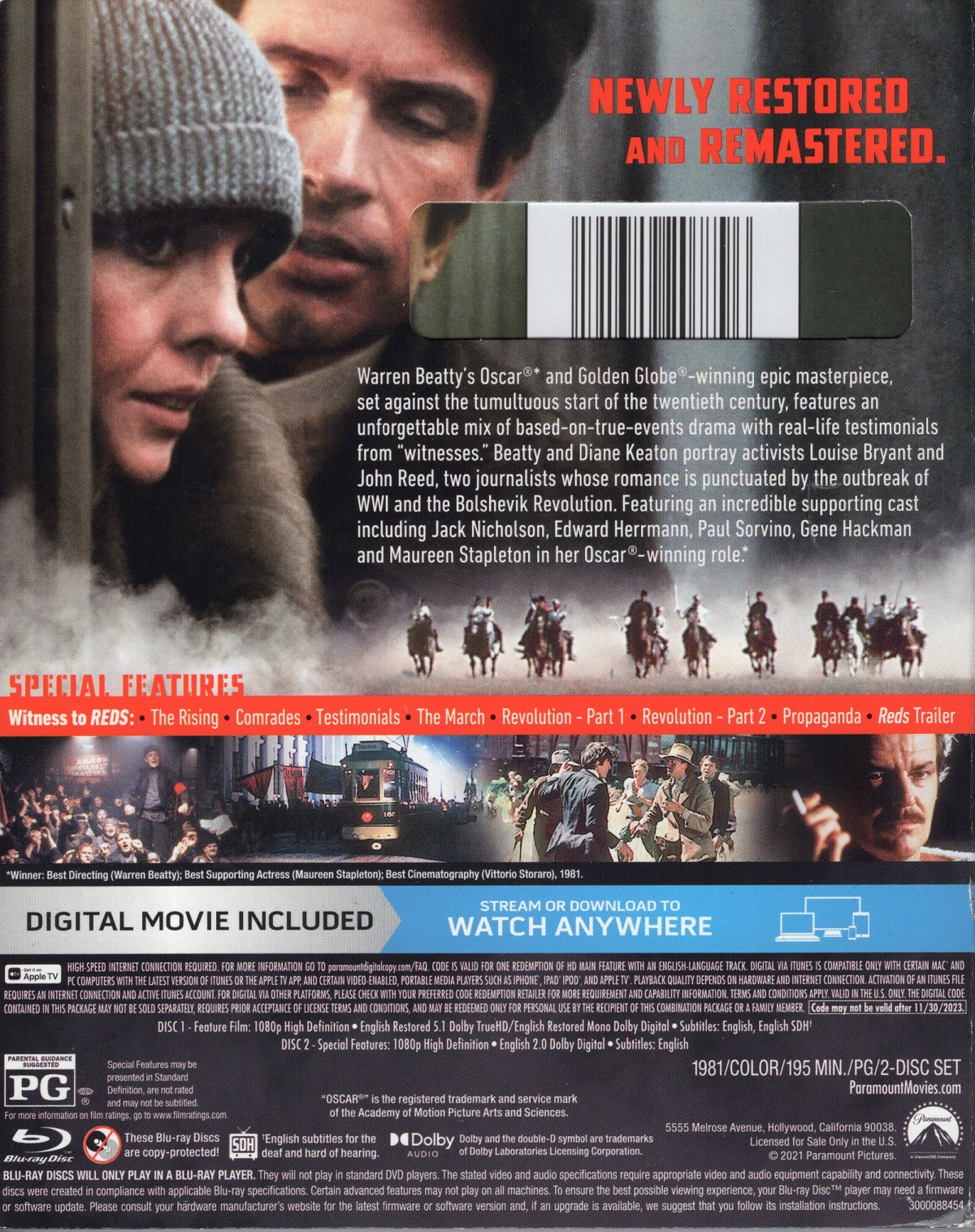 Reds (ej svensk text) (Blu-ray) (Begagnad) - 2