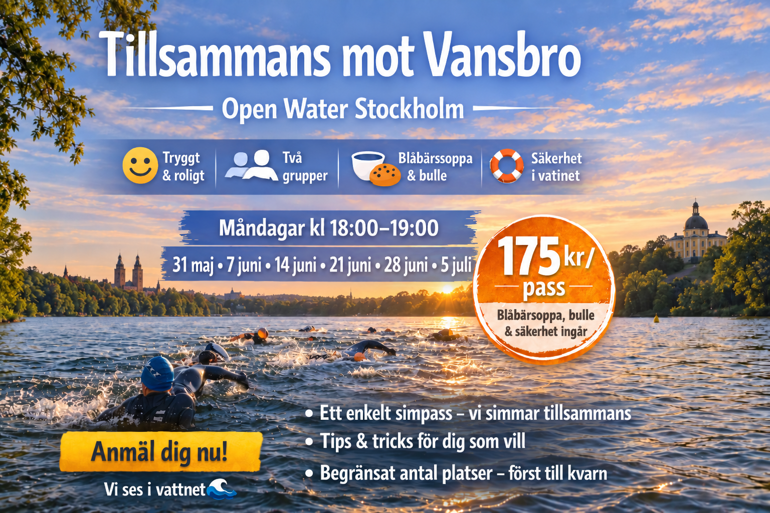 Yhdessä kohti Vansbroa - Open Water Stockholm (4 tapahtumaa)