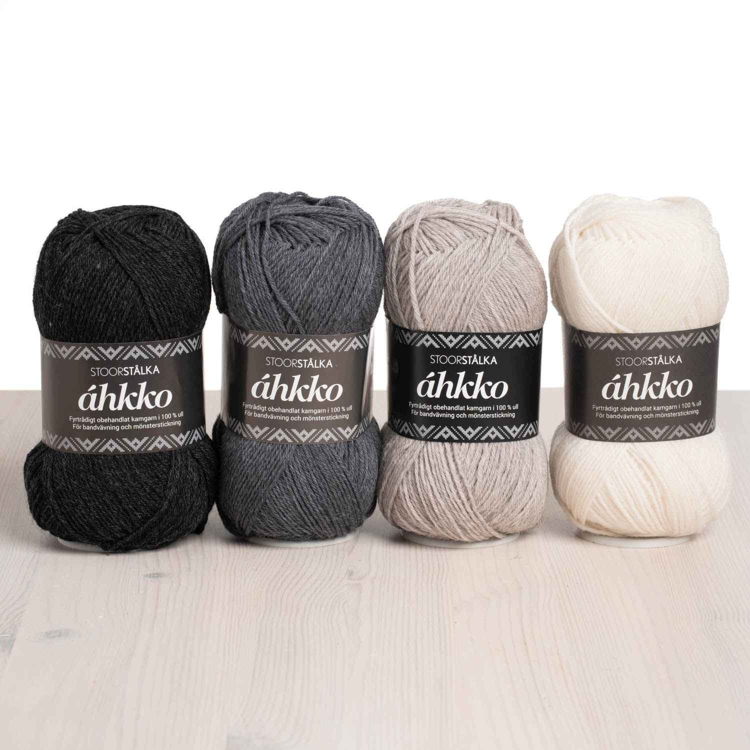 4er-Pack Áhkko Graustufen