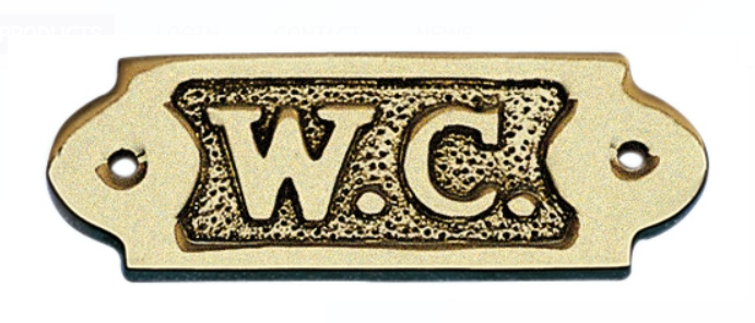 WC skylt mässing 9x3,5 cm  5/p