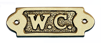 WC skylt mässing 9x3,5 cm  5/p
