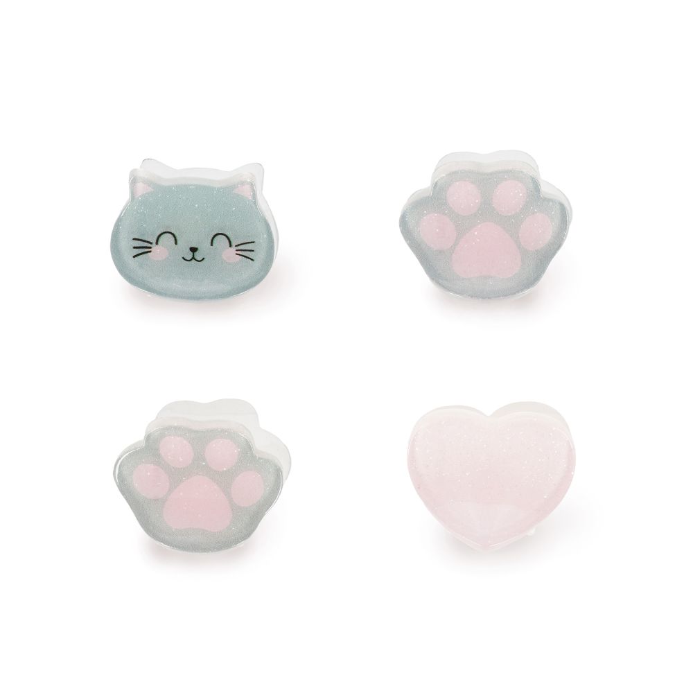 Clip me up! Set med 4 mini hairclips, Kitty - 2