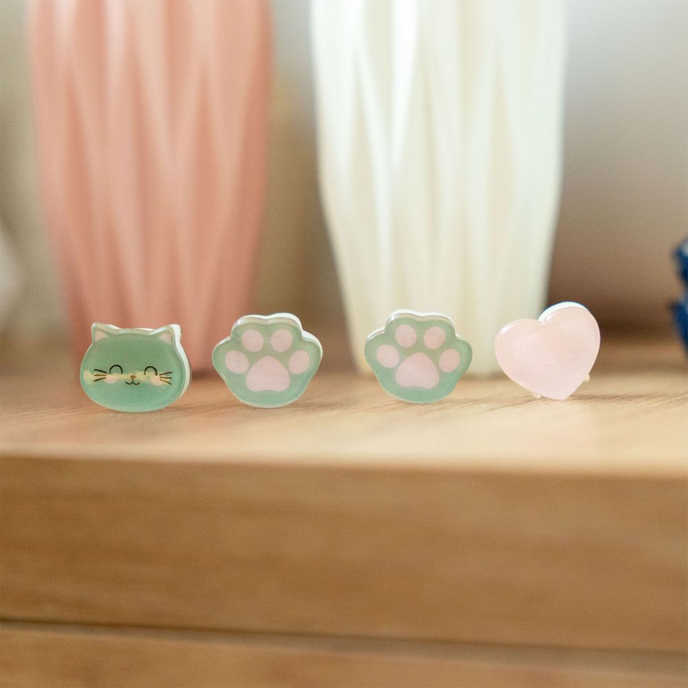 Clip me up! Set med 4 mini hairclips, Kitty - 5