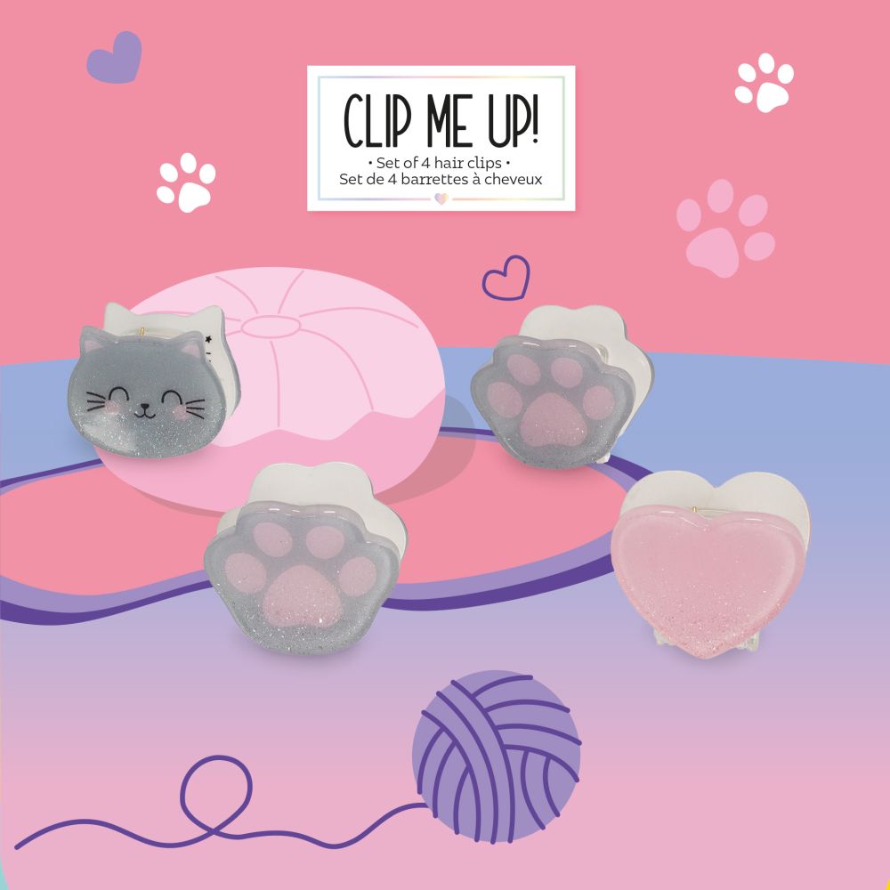Clip me up! Set med 4 mini hairclips, Kitty - 3