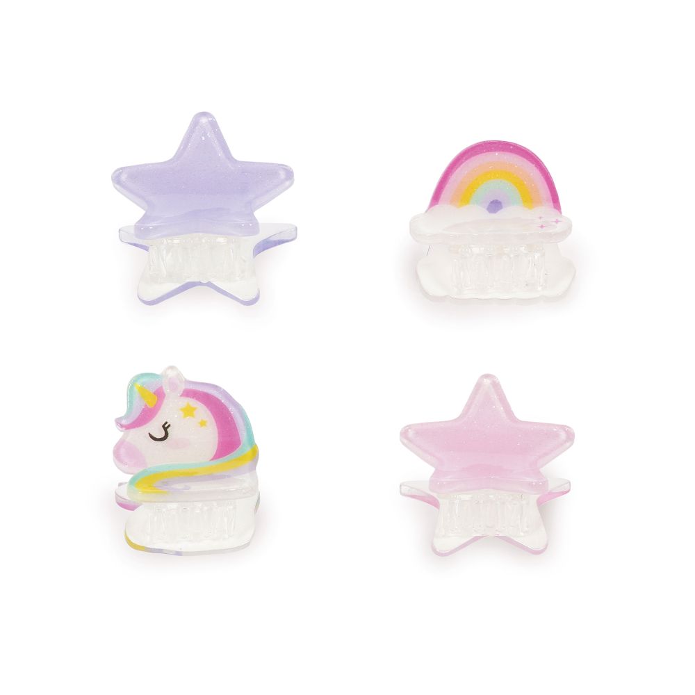 Clip me up! Sæt med 4 mini hairclips, Unicorn - 4