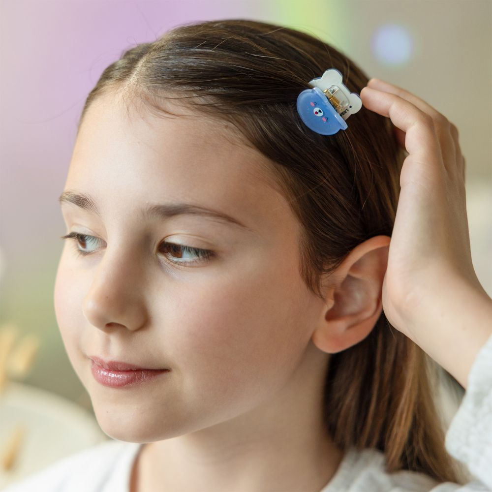 Clip me up! Set med 4 mini hairclips, Teddy - 7