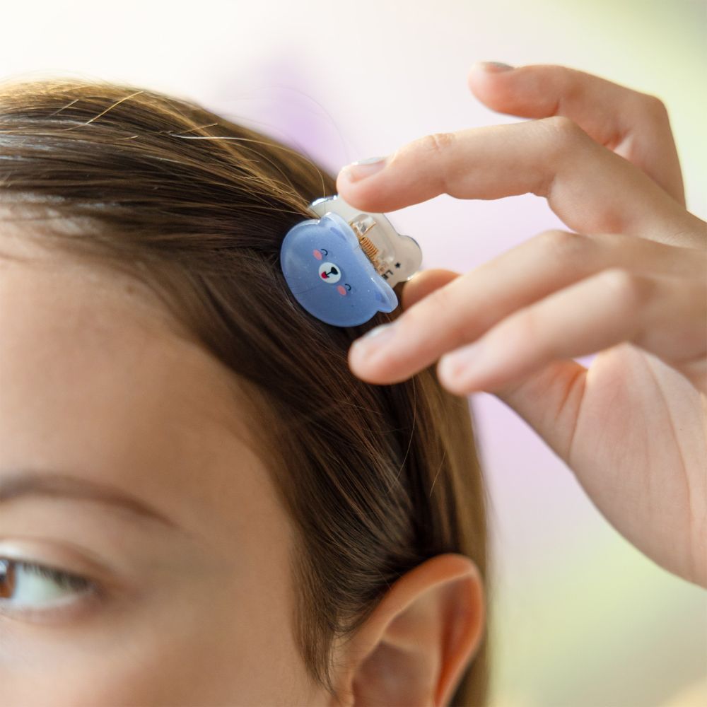 Clip me up! Set med 4 mini hairclips, Teddy - 6