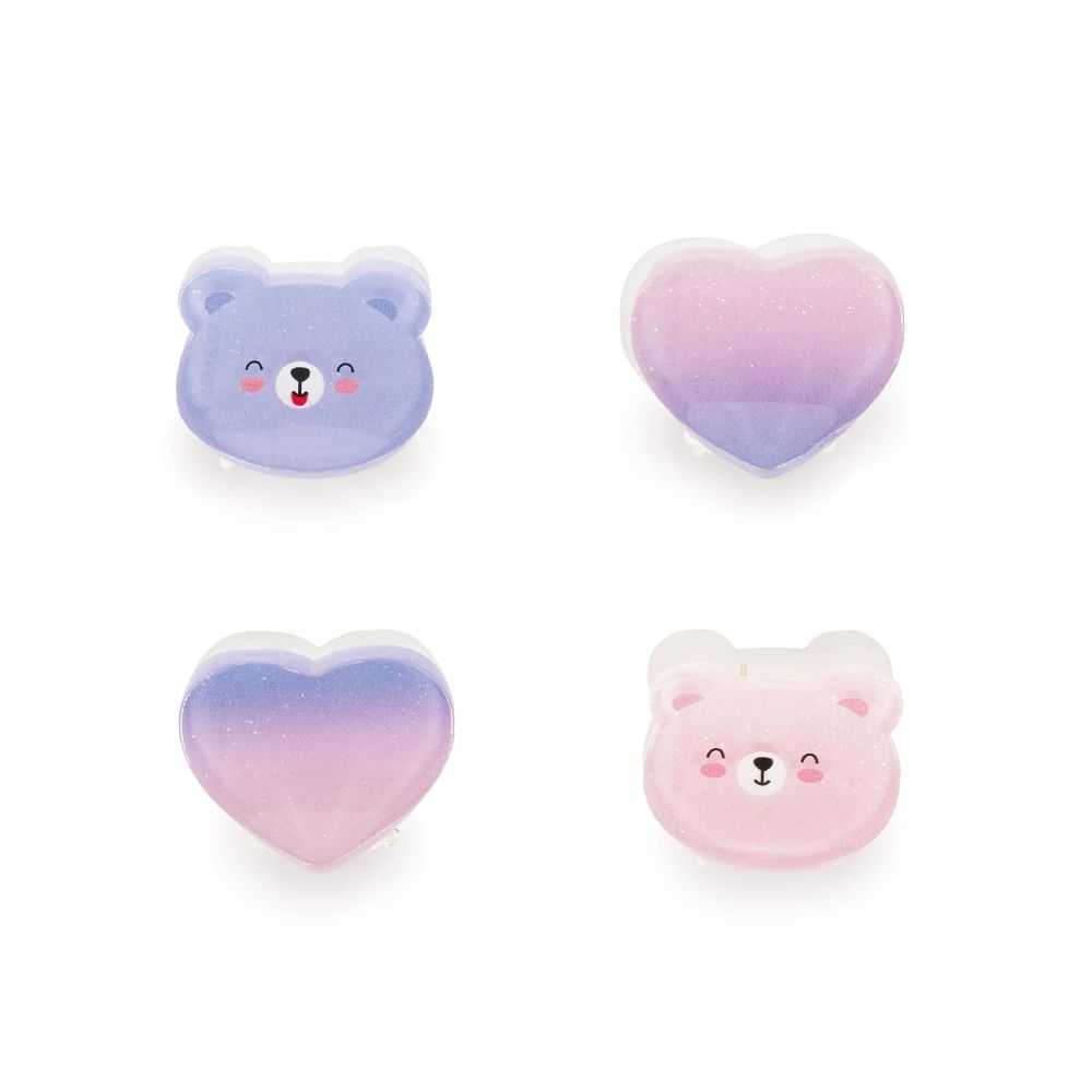 Clip me up! Set med 4 mini hairclips, Teddy - 2