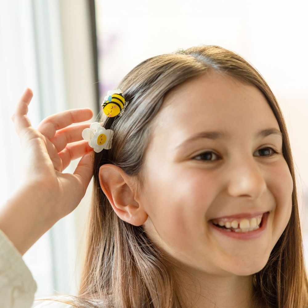 Clip me up! Set med 4 mini hairclips, Bee - 7
