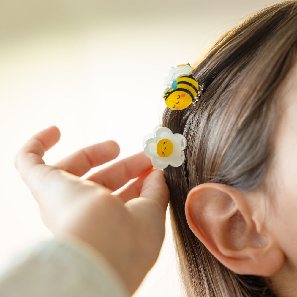 Clip me up! Set med 4 mini hairclips, Bee - 6