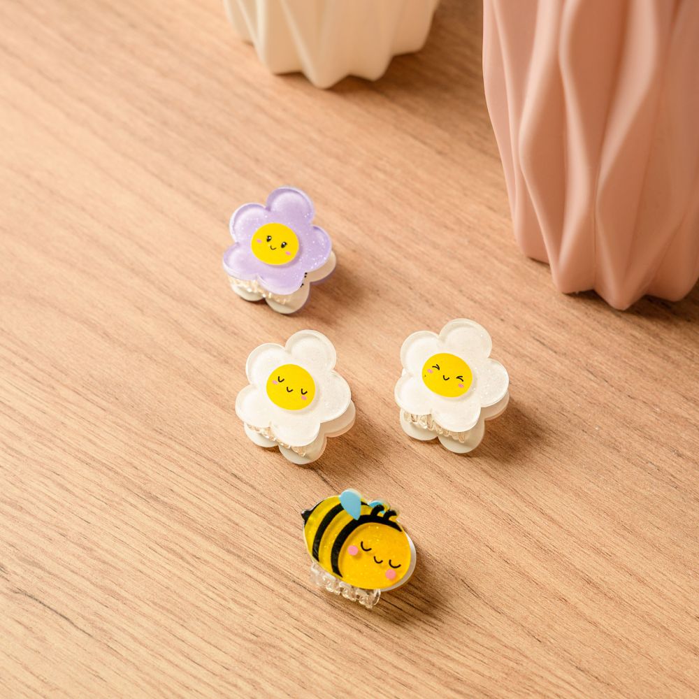 Clip me up! Set med 4 mini hairclips, Bee - 5