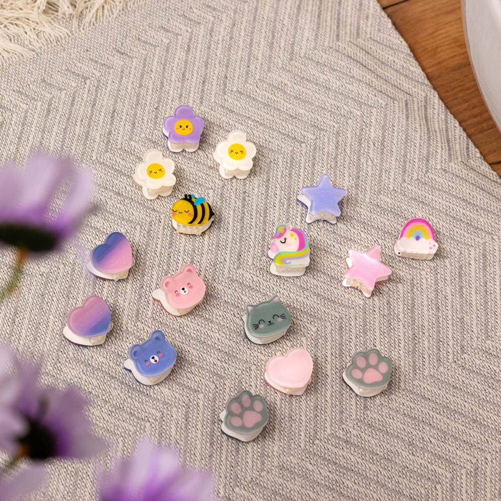 Clip me up! Set med 4 mini hairclips, Bee - 8
