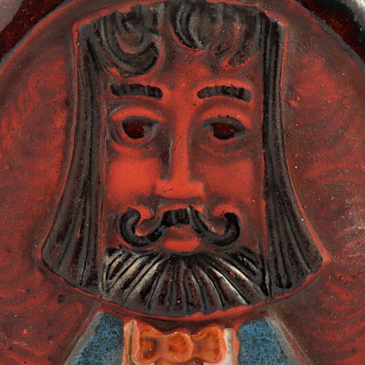 Lars Bergsten (1960s) Relief Wall Plaque with Man Motif 14 cm