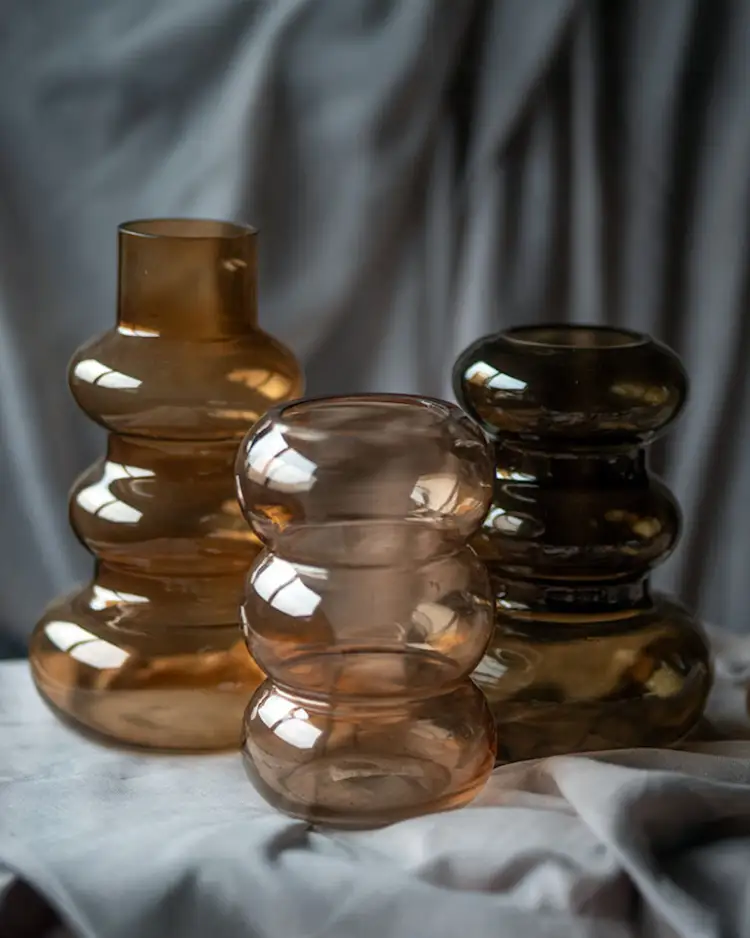 Vase Tulip Fudge Glass