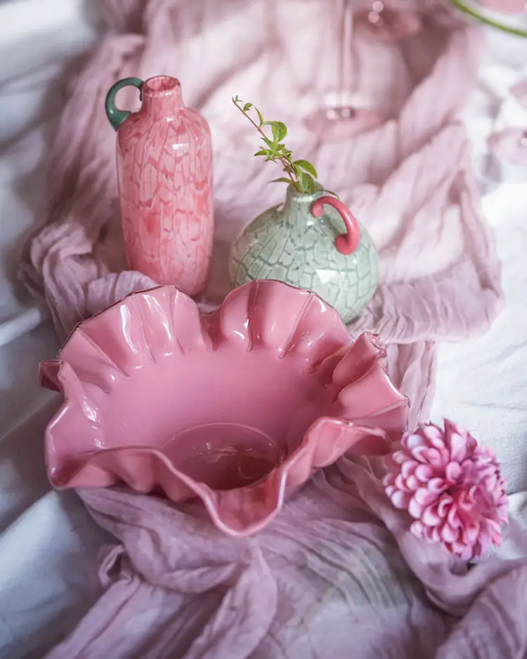 Vase Aneas Pink/Green with ear - 3