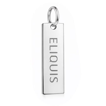 Eliquis vedhæng Plade 10x35x1,5 mm Ægte sølv