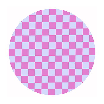 Fuchsia / Sky  CHECKER  Round Serving Tray - 31 cm 