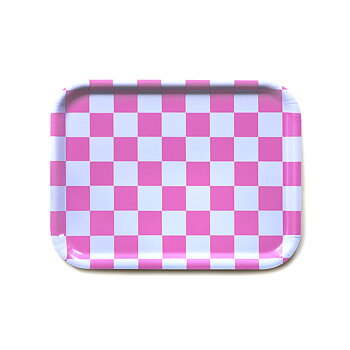 Fuchsia / Sky  CHECKER Serving Tray - 27x20 cm 