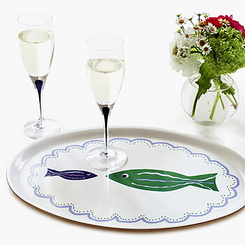 Fish Friends Oval Serving Tray - 31x22cm