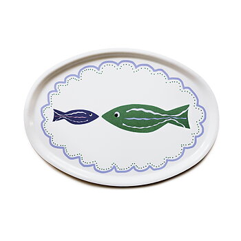 Fish Friends Oval Serving Tray - 31x22cm