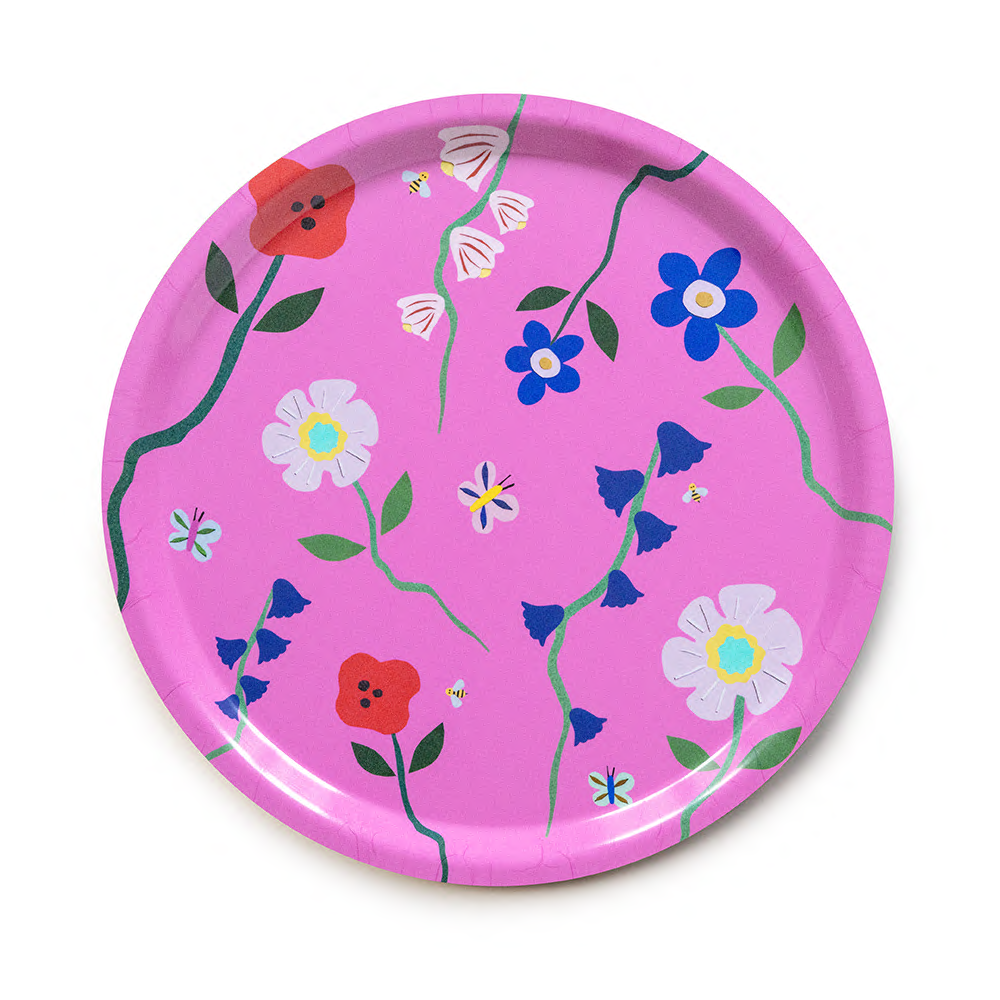 'Wildflowers' Fuchsia Rund Bricka - 31 cm