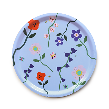 'Wildflowers' Sky  Round Serving Tray - 31 cm