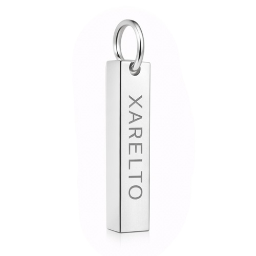 Xarelto Pendant Rod 6x33x6 mm Genuine silver