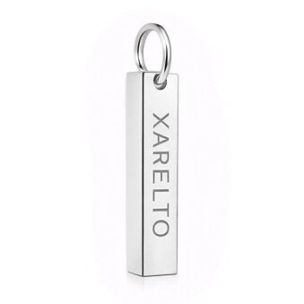 Xarelto vedhæng Rod 6x33x6 mm Ægte sølv