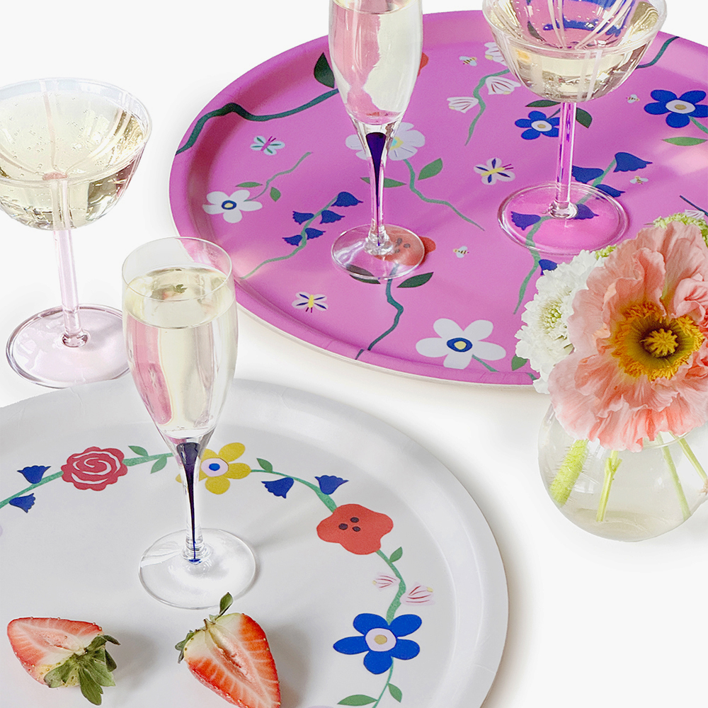 Midsummer Flowers Rund Bricka - 31 cm - 4