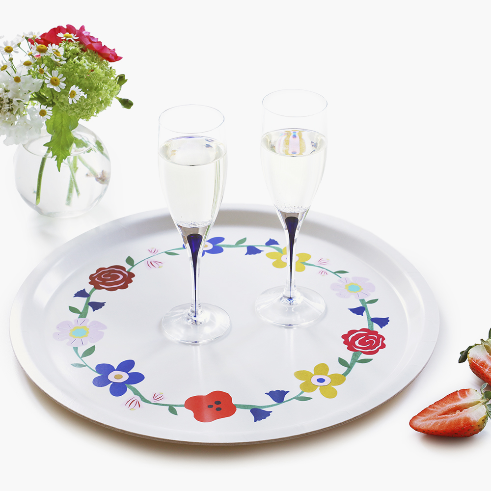 Midsummer Flowers Rund Bricka - 31 cm - 2