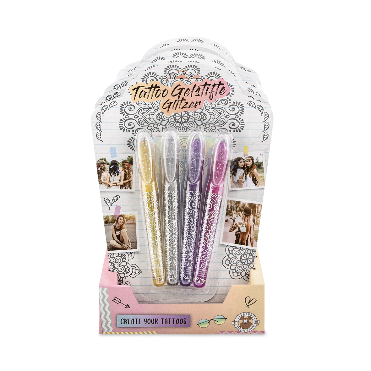Glitter tattoo gel pens 