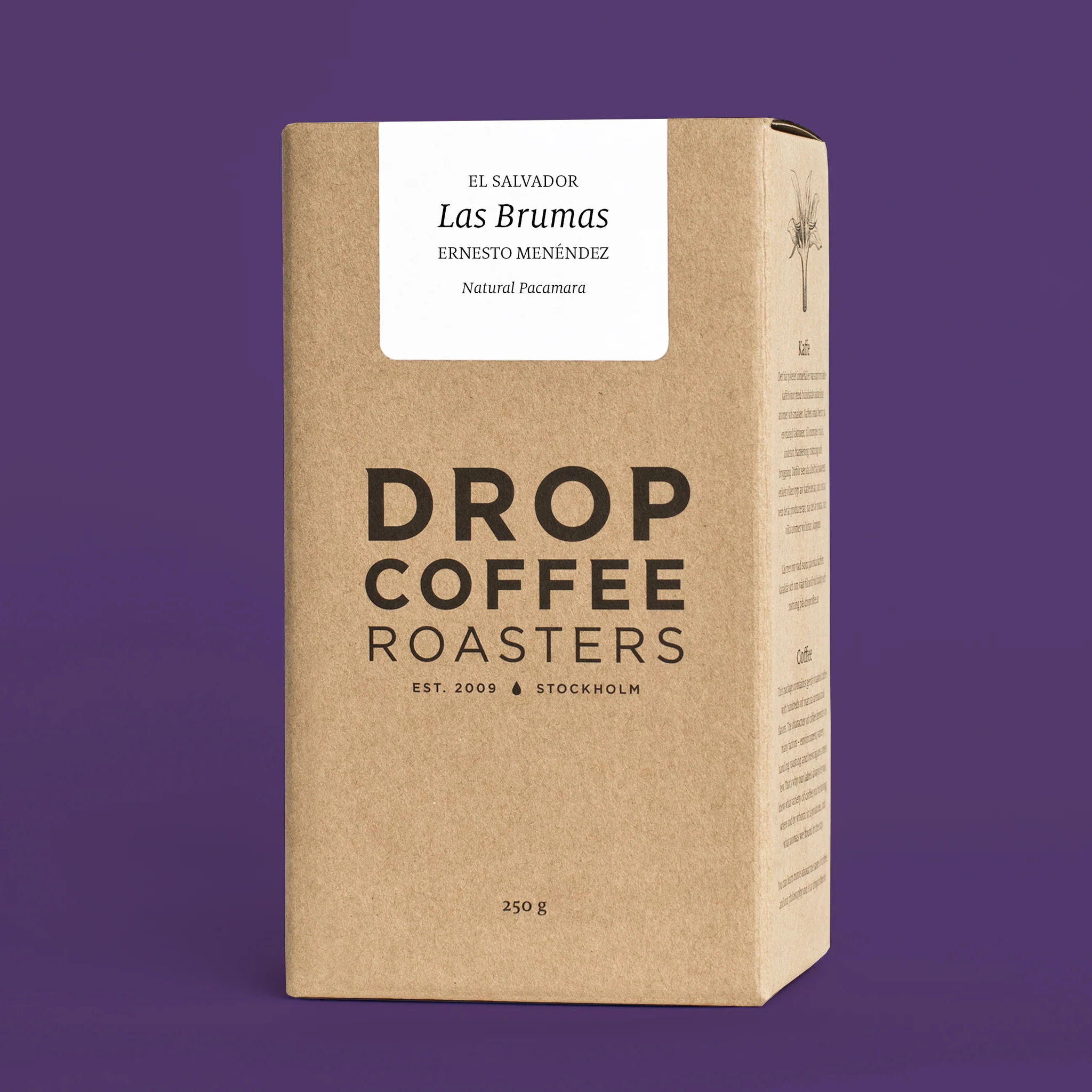 Drop Coffee - Las Brumas - Natural Pacamara - El Salvador -  Ljusrostade hela kaffebönor - 250g