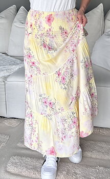 Cosy House Kjol Alice Blommig Gul