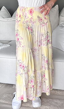 Cosy House Kjol Alice Blommig Gul