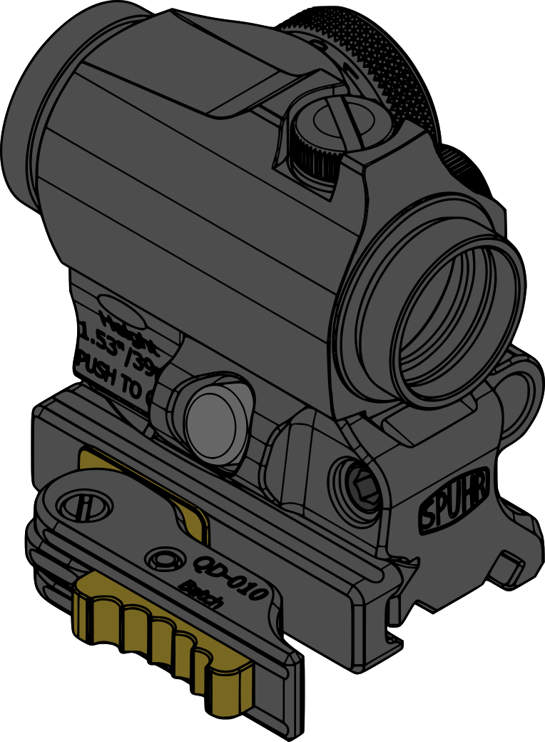 QDF-20153 Aimpoint T-2/Comp M5 Flip Mount H39mm/1.53" QDP