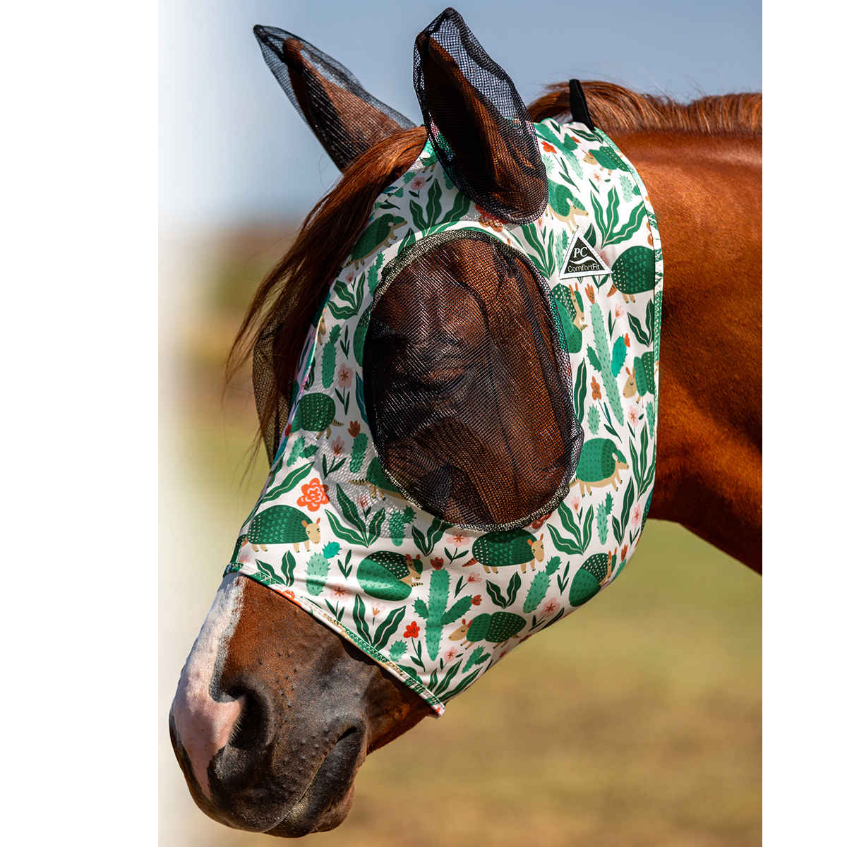 Professional's Choice® Fly Mask (with ears) Comfort-Fit™, Armadillo