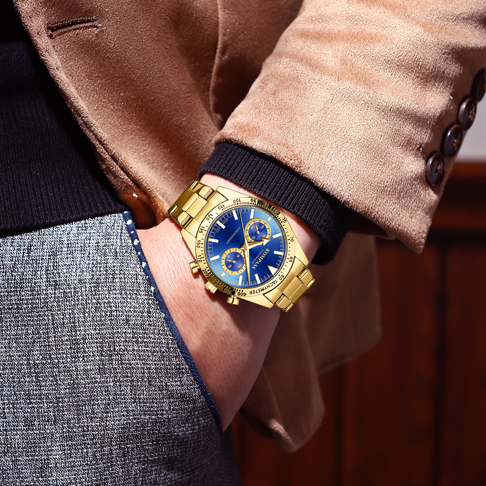 Kompass Airborne Chronograph Gold Blue - 8