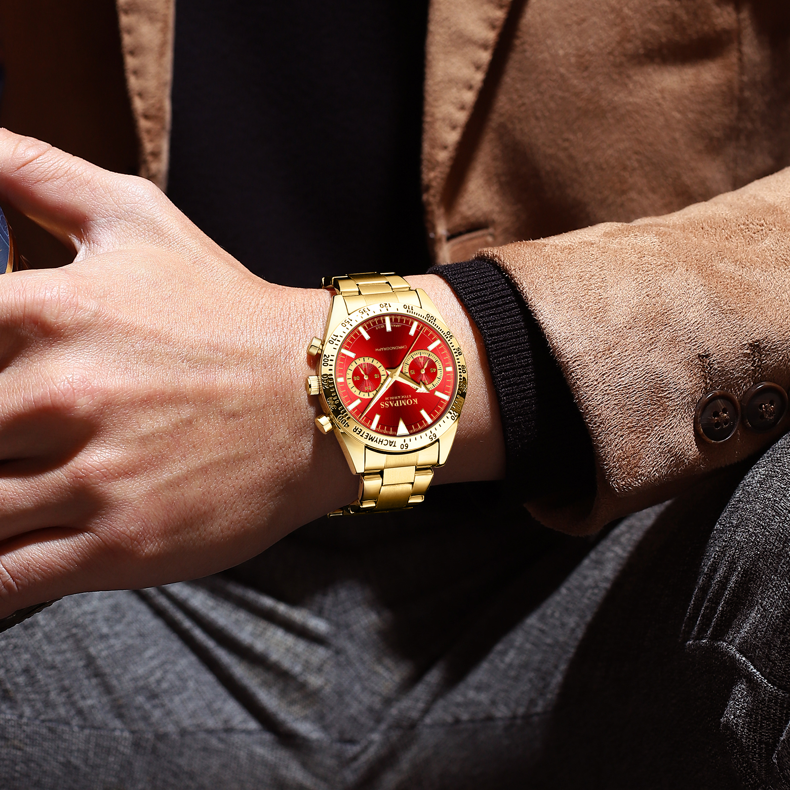 Kompass Airborne Chronograph Gold Red - 7