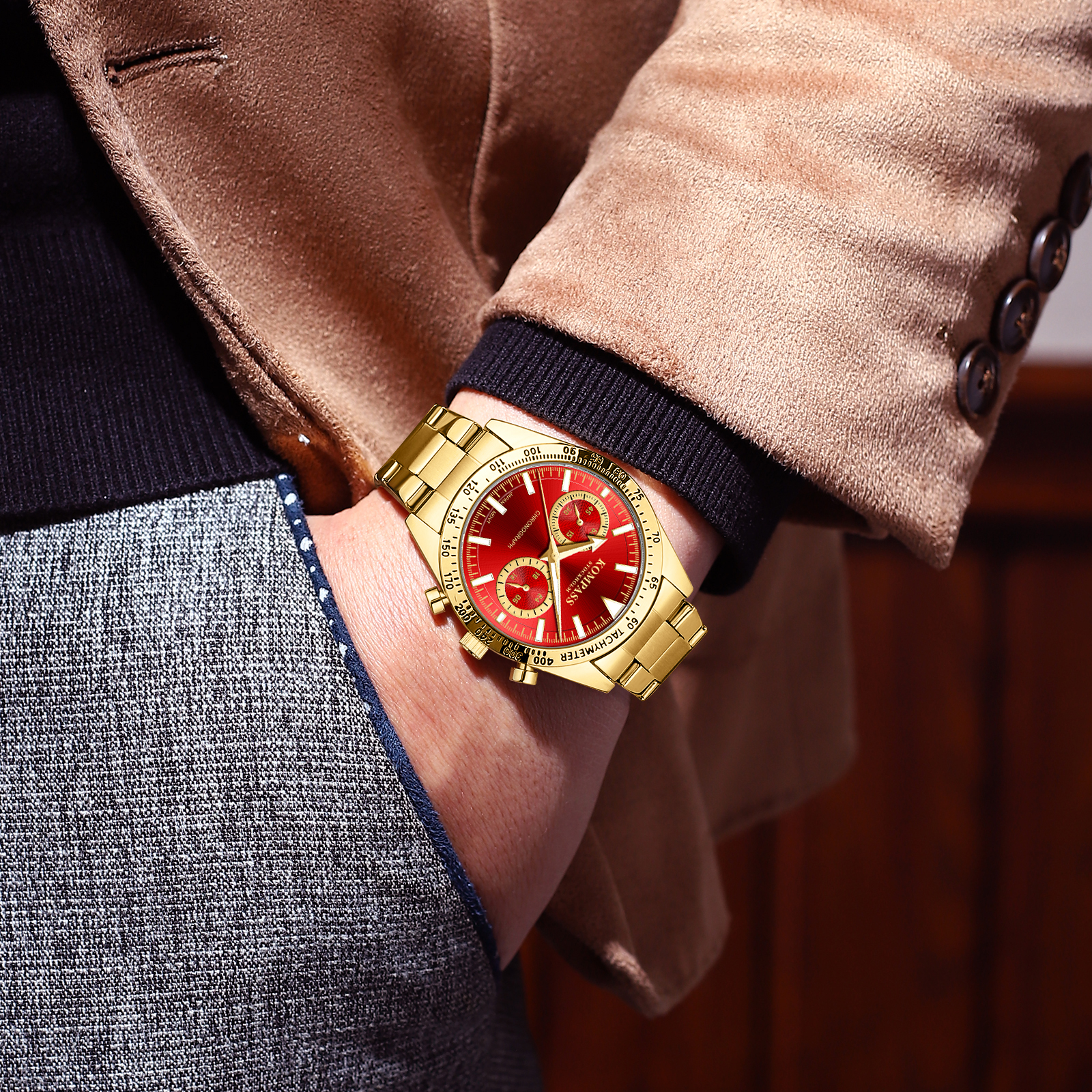Kompass Airborne Chronograph Gold Red - 8