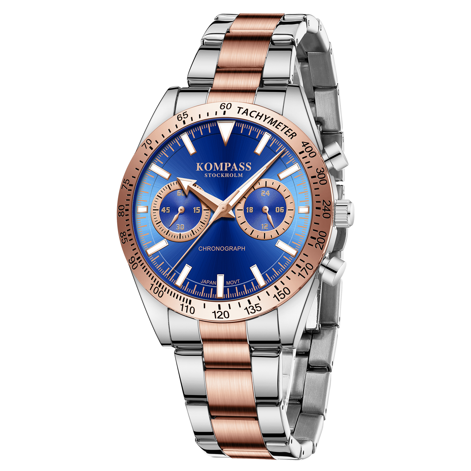 Kompass Airborne Chronograph Silver Rose Gold Blue - 3