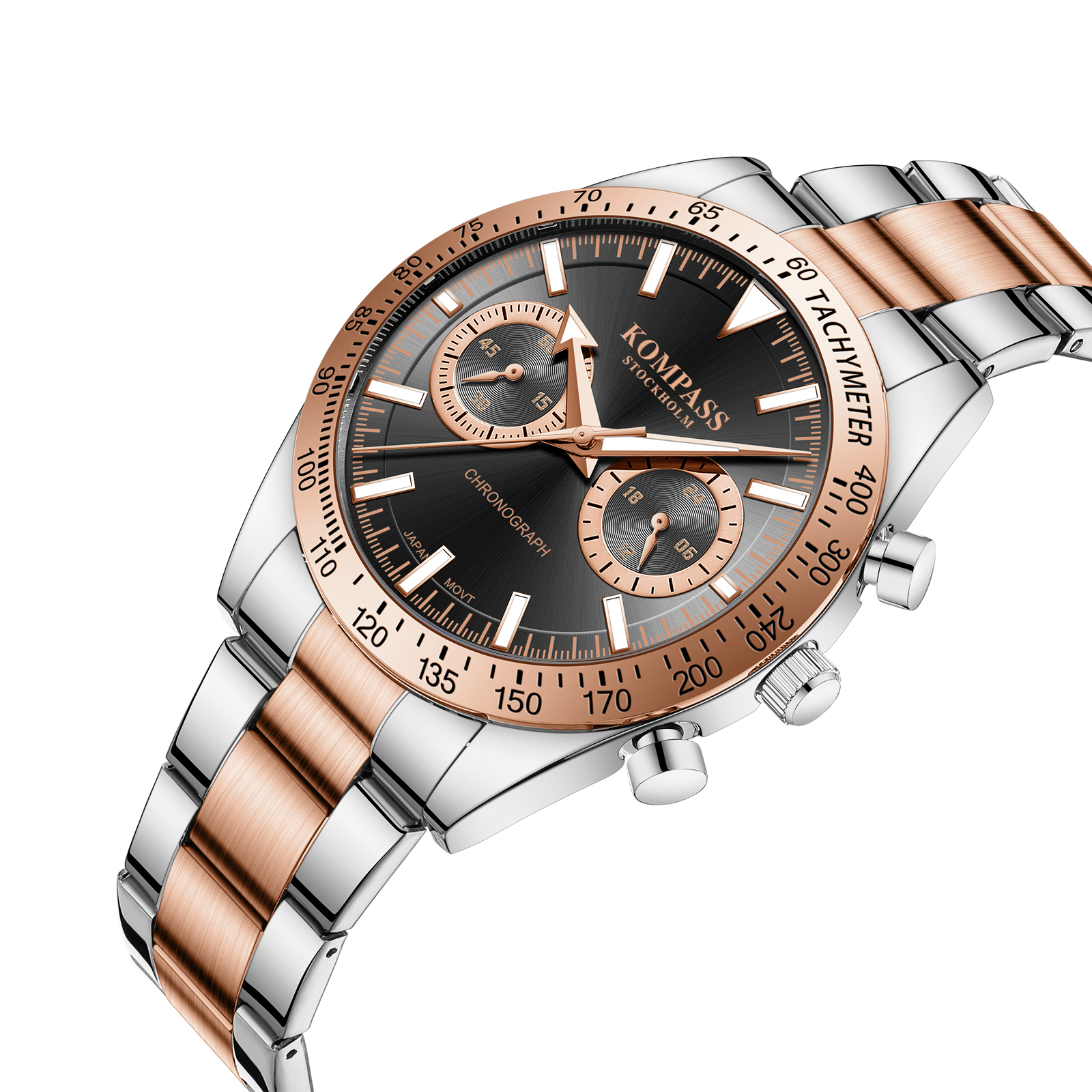 Kompass Airborne Chronograph Silver Rose Gold Black - 2