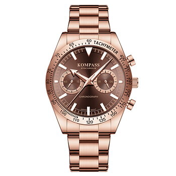 Kompass Airborne Chronograph Rose Gold Brown