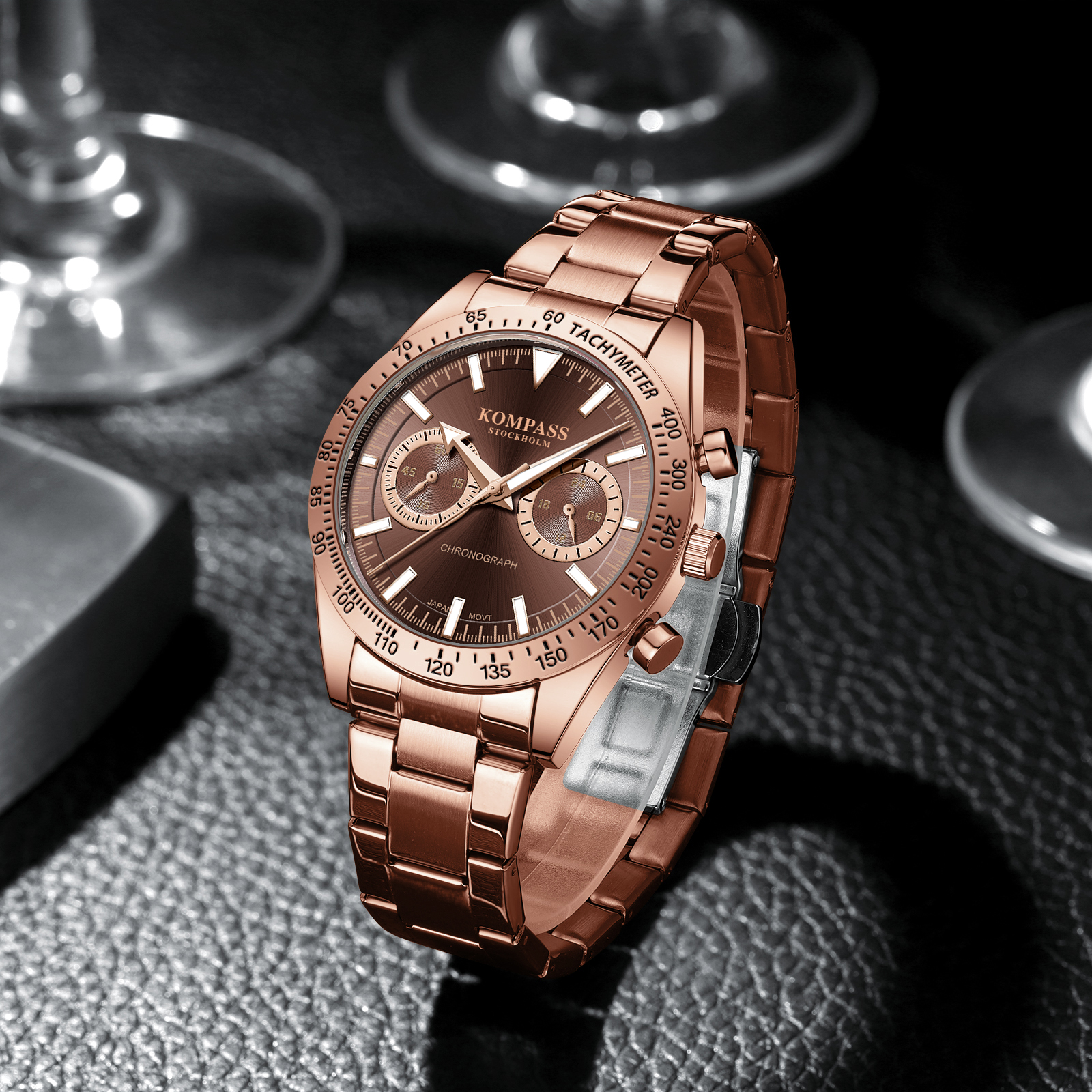 Kompass Airborne Chronograph Rose Gold Brown - 6