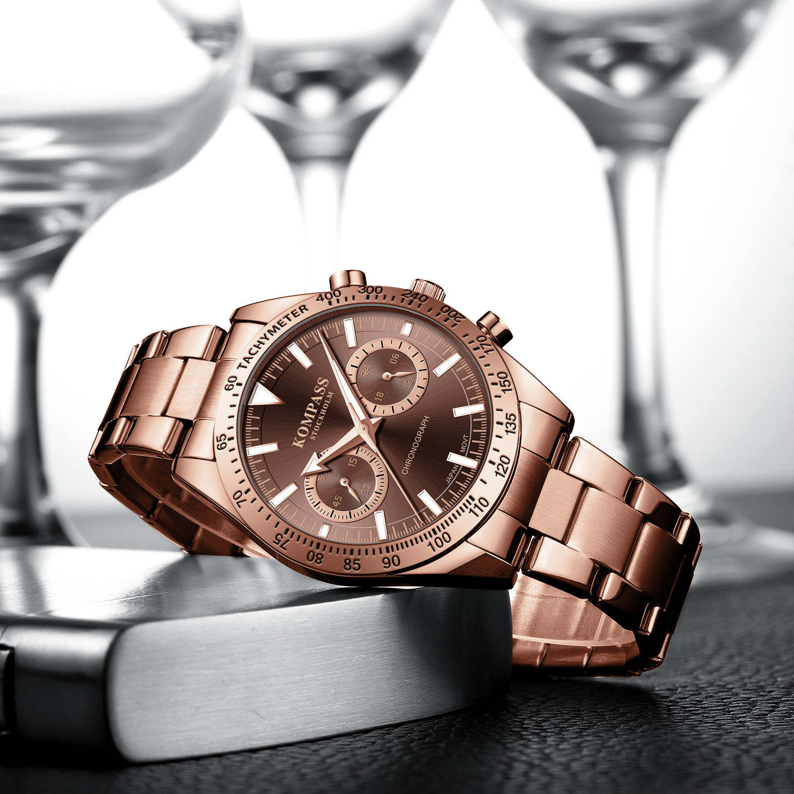 Kompass Airborne Chronograph Rose Gold Brown - 5