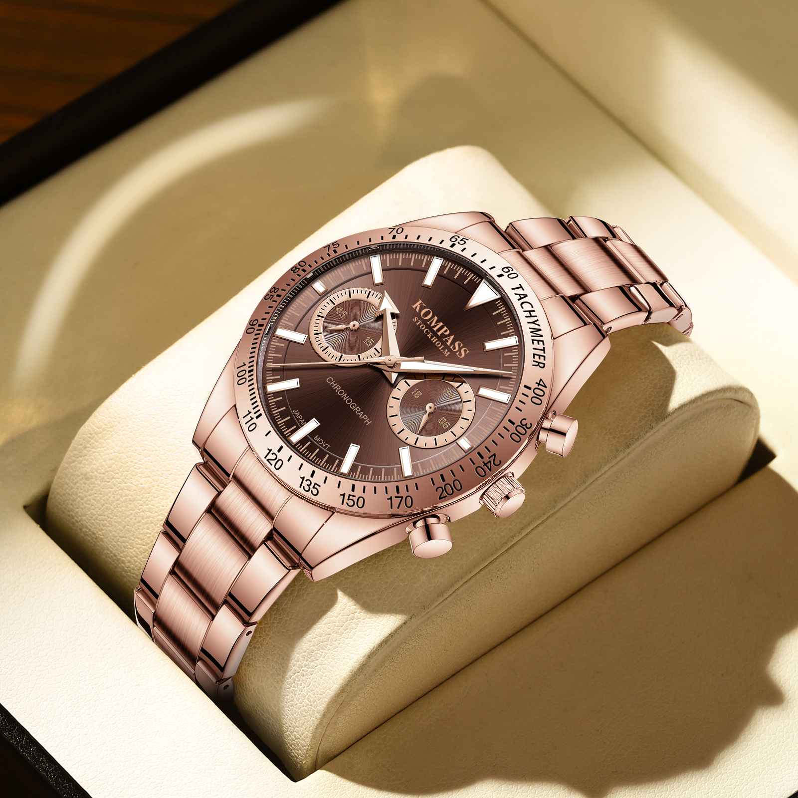Kompass Airborne Chronograph Rose Gold Brown - 4