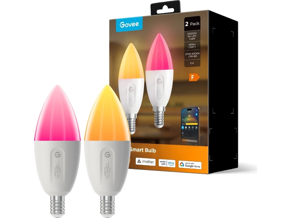 Govee E14 LED Smart glödlampa (2-pack)