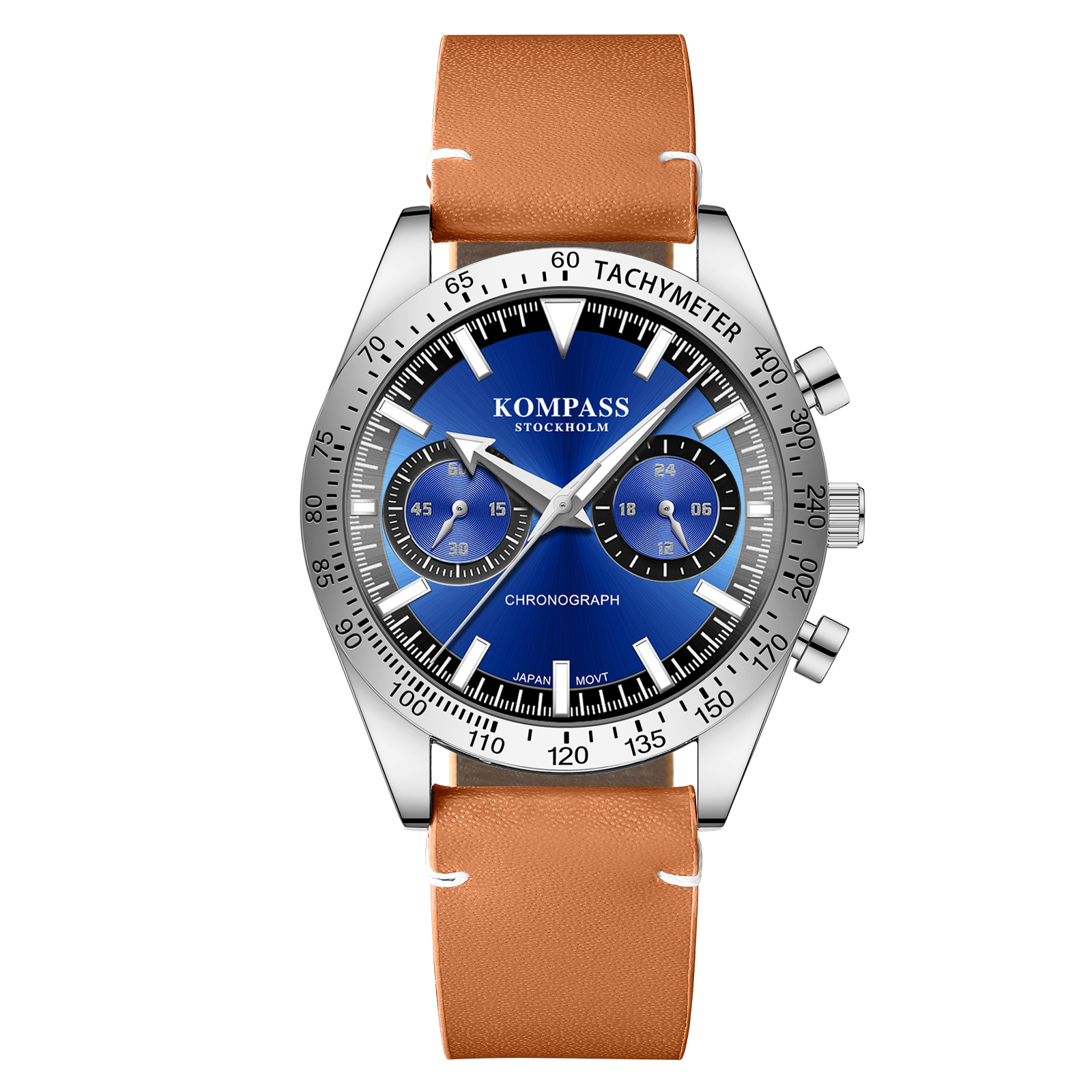 Kompass Skyborne Chronograph Silver Brown Blue