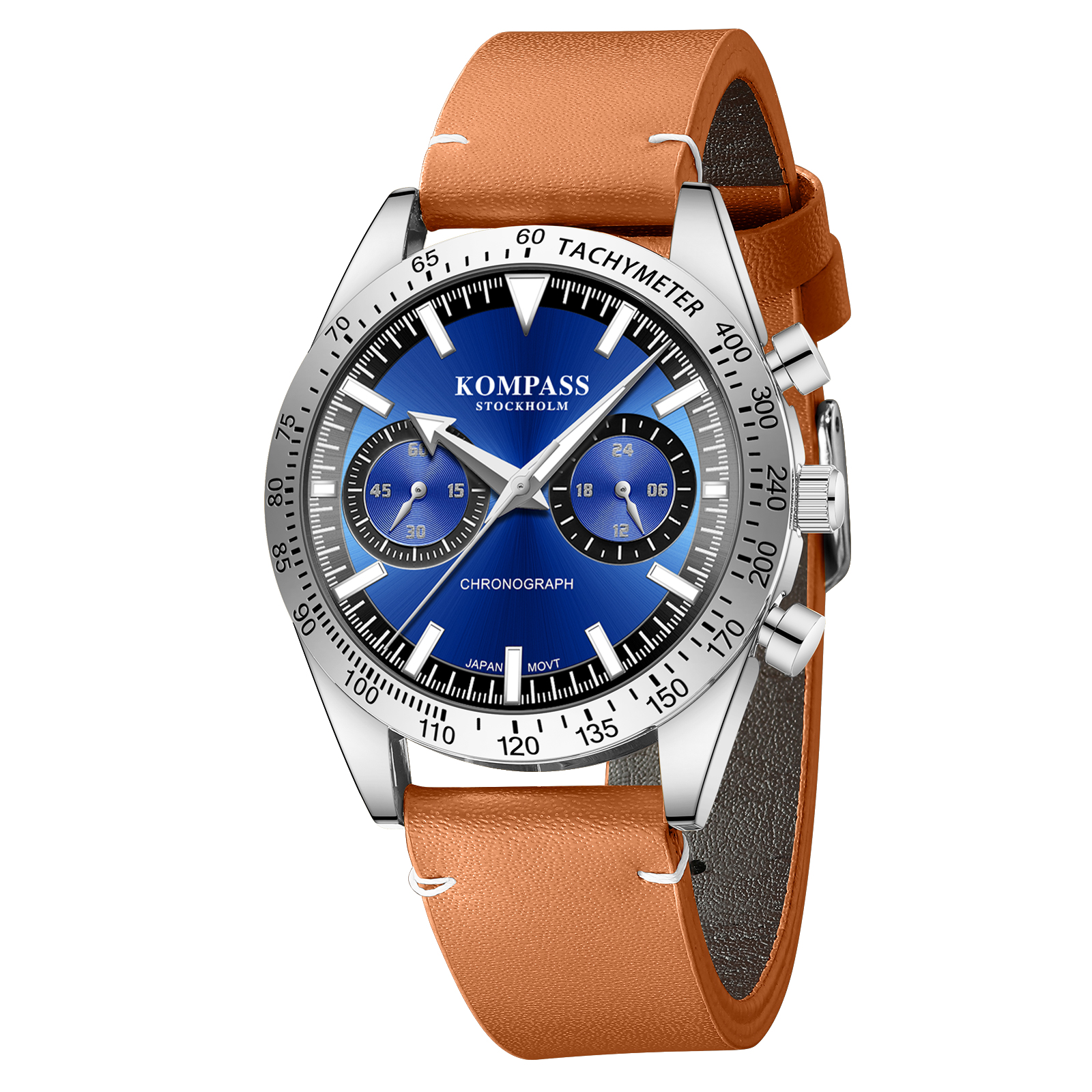 Kompass Skyborne Chronograph Silver Brown Blue - 3